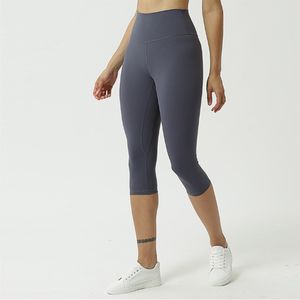 lu femmes Yoga Leggings aligner Fitness recadrée-pantalon doux taille haute Capri pantalon hanche ascenseur élastique décontracté Jogging pantalon M1902