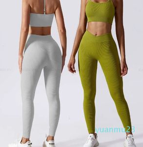 Lu Yoga Nuevo estilo Vendaje sin espalda Espalda hermosa Sujetador Ropa deportiva de entrenamiento Leggings de cintura alta Ropa de gimnasio Conjunto de fitness para mujer Lu Lememm Wokrout