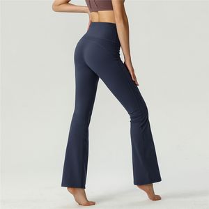 Costume de yoga pour femmes, pantalon évasé taille haute, vêtements de gymnastique, serré, course à pied, entraînement physique, ventre pour le mouvement du corps, Leggings extensibles dans 4 directions