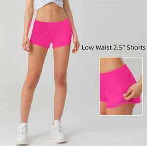 lu You Want Pantalones cortos de yoga para mujer de 2,5 pulgadas con forro lateral con cremallera Pockeks deportes correr ejercicio corto entrenamiento