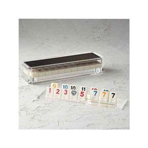 Ensemble de jeu de société Lucite pour toute personne d'âge cadeau de jour de Thanksgiving jeu de rappel de cerveau personnalisé acrylique rami Q Set314S