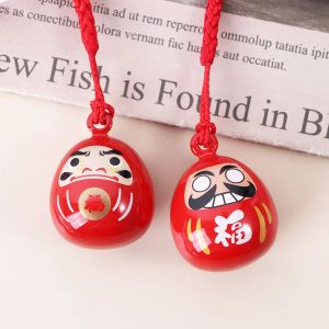 Lucky Cat Daruma Bells Pendent Brollets Téléphone Accessory Car Sac Veille Chaire d'eau Bells Copper Good Luck Fortune Wealth Charm Cadeau