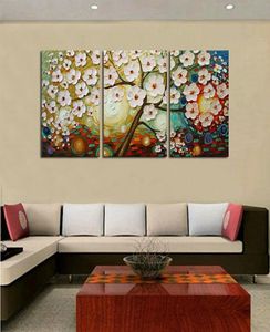 Счастливое дерево, современная абстрактная картина из 3 предметов, ручная роспись, пейзаж, картина маслом на холсте, ручная работа, домашний художественный декор6803320