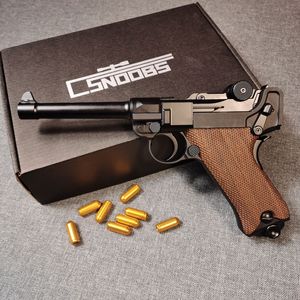 Luger P08 Shell Ejecting Laser Toy Gun Blowback Adult Metal Airsoft Gun Realistic Movie Props