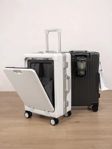 Bagages 2023 Nouveau design à bagages ouverts avant multifonctionnels à bagages durs légers de voyage avec chargeur USB avec chargeur USB et portefeuille