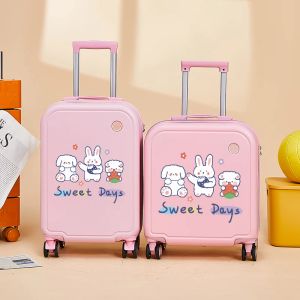 Bagages Kid's bagages mignon dessin animé ABS + PC Children Trolley Mot de passe VOLASE VOYAGE SUR LA ROULE