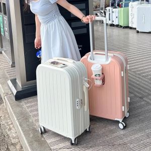 Luggage maleta Cabina Carrier de cascos Caza Caza Cortero Bolsa de viaje Bolsa de viaje Femenino USB Cargo Universal Wheels Contraseña Estudiante Trunk