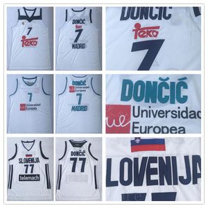 Luka Doncic Real Madrid Euroleague Europe College Basketball Jersey White Size S-XXL