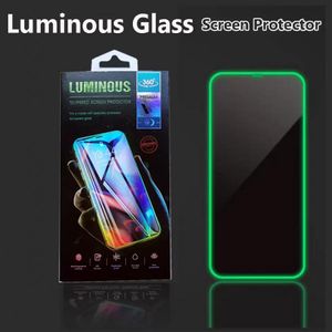 Protecteur d'écran brillant en verre trempé lumineux, couverture complète pour iPhone 13 12 11 Pro Max, bord souple en silicone avec boîte de vente au détail
