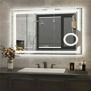Miroir LED Luvodi salle de bain mural salle de bain agrandissement miroir du miroir de lavabo tolirie vanité de vanité de maquillage miroirs
