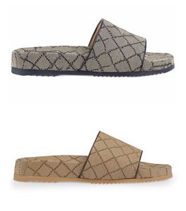 lux diseñador CANVAS SLIDE zapatillas MAXI CANVAS WOOL BLEND sandalias con caja y bolsas para el polvo tamaño euro 35-46