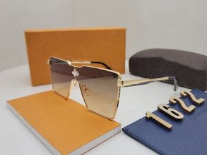 Luxur Top Quality Classic Pilot 1622 Cyclone Sunglasses Designer Brand Fashion Mens Womens Sun Glasses Lenses en verre métallique avec boîte