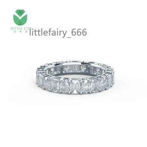 Lujoso anillo de oro blanco con diamantes cultivados en laboratorio, certificado IGI, forma de esmeralda ovalada, anillo de bodas de diamantes creado en laboratorio, joyería fina