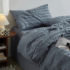 Parure de lit luxueuse nordique vintage pour homme – Couette en coton gris avec motif neutre, parfaite pour les garçons, kit Juego De Cama Home Fit