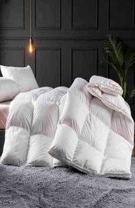 Literie de luxe en Duvet d'oie blanche, couverture matelassée chaude, toutes saisons, pour lit double, Queen size, 7043865