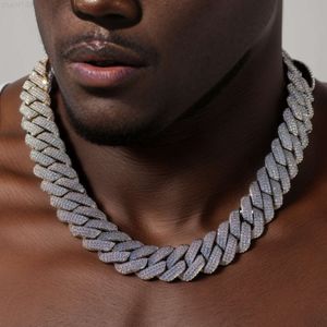 Luxury Big Chain Cuban 20 mm Super Sparking Heavy 3 Row Hiphop 925 STERLING Silver Moissanite Cuban Link Chain