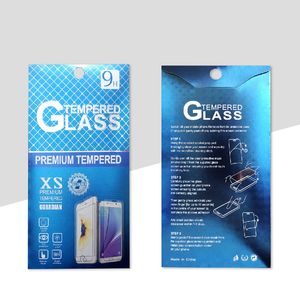 Bolsa de papel al por menor azul de gran tamaño de lujo para iPhone 11 12 13 14 15 Pro Max Película protectora de pantalla Cubierta completa Paquete de vidrio templado Caja de presentación