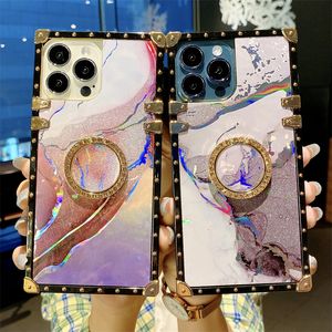 Lujosas fundas de mármol con estrellas brillantes para iPhone 12PRO 6 6S X XS XR, funda cuadrada dorada para teléfono IP11 13 Pro MAX 8 7 Plus, funda para teléfono móvil