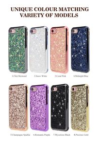 Luxe Bling Sparkle Dual Layer Hard PC Girls Cover Soft TPU Glitter Case pour LG Stylo5/Stylo4/K40/V50/G8 ThinQ/MOTO G7 PLAY/G7 POWER/Z982