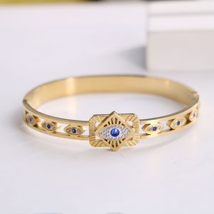 Marque de luxe or mauvais œil bracelet bracelet titane acier bijoux pour femmes cadeau