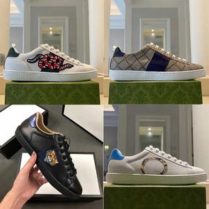 Marque de luxe Baskets brodées Ace pour hommes Baskets blanches Ace B22 Chaussures en cuir véritable pour femmes Chaussures classiques brodées Boa Broderie Bee Tiger