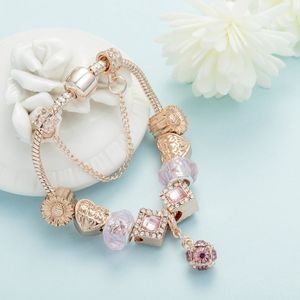 Marque de luxe Bracelets en or rose Meilleur maman Bracelet de perles Nouveaux cadeaux d'anniversaire Bijoux En gros Charme classique Chaînes d'os de serpent Bracelet