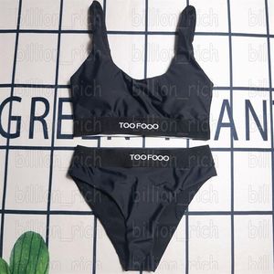 Marca de lujo para mujer Bikinis traje de baño diseñador playa vacaciones sujetadores calzoncillos conjunto negro sujetador deportivo bragas sexy dividido sin espalda traje de baño 254n