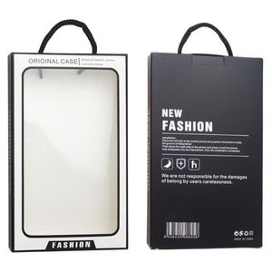 Boîte de papier de fenêtre de boursouflure de PVC de bronzage noir d'affaires de luxe pour Iphone 13 12 Pro Max 8 7 plus la boîte d'emballage de vente au détail de couverture de cas