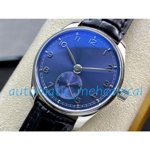 Montre d'affaires de luxe Sport Numéro arabe Cadran bleu 40 mm Mouvement automatique Bracelet en cuir véritable Verre saphir Boîtier en acier inoxydable Montre-bracelet