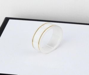 Luxury Ceramics Gold Ring For Women Men Designer Ring Mens Bands Gand G Letter Black White Couple039s Jewelry Anniversary Gift2172037