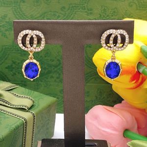 Pendientes de encanto de lujo Diseñador Mujer Diamante Pendientes retro Diamante de imitación Joyas de oro Stud Carta Pendiente Studs Hoop Earing Jewlery 237061C