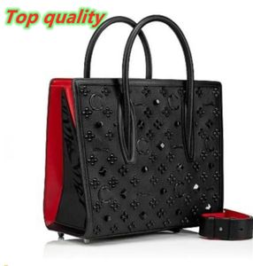 Bolso de diseñador CL de lujo Remache Bolso de hombro de cuero genuino para mujer Bolso cruzado con letras clásicas Tote de gran capacidad Bolso cruzado con fondo rojo Envío gratis