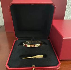 Bracelet d'amour de tournevis classique de luxe Bracelet de manchette unisexe de mode en acier inoxydable 316L plaqué bijoux en or 18 carats cadeau de la Saint-Valentin avec boîte