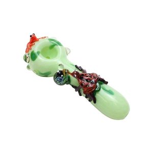 Luxe coloré grenouille crapaud décorer Pyrex épais tuyaux en verre sec herbe tabac handpipe portable plates-formes pétrolières conception innovante Bong fumer filtre porte-tube DHL gratuit