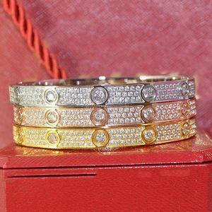 Bracelet de luxe en diamant pour couple, en acier inoxydable, or rose, 3 rangées, bijoux à la mode, cadeau de Saint-Valentin pour demande en mariage de petite amie