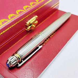 Luxury CT Classic Ballpoint Silver Metal con Blue Baozhu Signature Writing Office Supplies Gift Stationery 240325