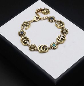 Diseño de lujo Brazaletes Marca Carta Pulsera Cadena Mujeres famosas 18K Chapado en oro Cristal Rhinestone Perla Pulsera Cadena de eslabones Pareja Regalos Jewerlry Accesorios