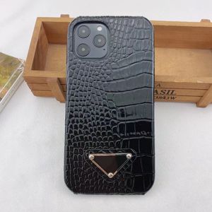 Créateur de mode iPhone 15 14 13 12 11 Pro Max Noir PU Cuir Back Shell Homme Femme Luxe Samsung S23 S22 S21 Ultra Crocodile Skin Housse de protection