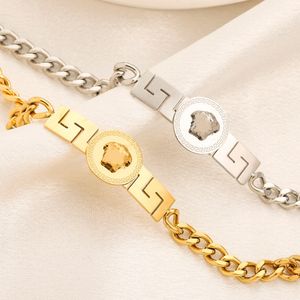 Bracelets de charme Medusa en or 18 carats de luxe, bijoux plaqués argent, bracelets classiques élégants pour femmes et hommes punk Vintage