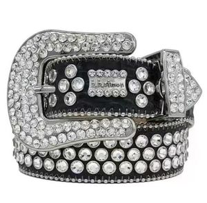 Cinturón Bb de diseñador de lujo para hombres y mujeres Cinturón de diamantes brillantes en negro Negro Azul blanco rojo regalo de moda multicolor con pedrería brillante 2023
