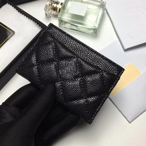 Diseñador de lujo Caviar Tarjetero Monedero de cuero genuino Monederos de moda para mujer Tarjetas de crédito para hombre Monedero Bolsa Documentos de viaje 218O