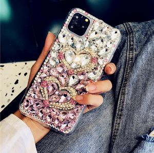 Étuis de téléphone de diamant de designer de luxe pour iphone11 pro max xs xr 7 8plus Couverture arrière en strass avec dégradé de cristal pour Samsung S10 plus