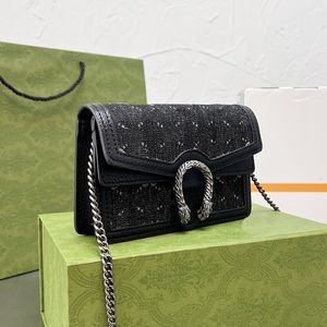 Bolso de marca de lujo Dionysus clásico Bolso de hombro de moda 2023 Cartera de marca a cuadros Diseñador de mano de cuero marrón de mujer vintage con caja multicolor