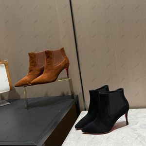 Designer de luxe à talons hauts femmes bottes flip tissu en daim exécution optimale tendance de la mode nouveau style avec boîte et sac à poussière