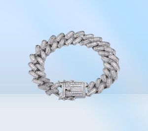 Luxury Designer Jewelry Diamond Tennis Chain Men Bracelets de 15 mm Pulsera de encanto de 15 mm Link cubano Cadenas Bling Bangle Hip Hop Fas33324445
