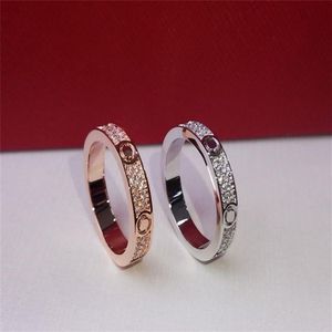 Luxury Designer Jewelry Womens and Mens Fashion Designer Rings Classic Diamond Love Ring Luxurys Golden Silver Color246q