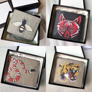 Porte-clés de luxe Porte-clés Hommes Porte-cartes G Portefeuilles Véritable Cuir Portefeuille Animal Petit Porte-monnaie avec boîte Intérieur Slot Pouch Femmes Porte-clés Porte-monnaie