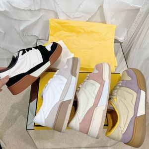 Diseñador de lujo Match Lace Up zapatos casuales mujer hombre zapatillas vintage gamuza beige material amortiguador Skate Low-tops Outdoor Flat Sneakers Shoes