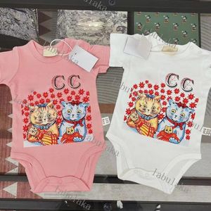 Designer de luxe Rompers Retail gros bébé nouveau-né Petit ours onesies coton mince combinaison une pièce bodys toddle infantile enfants rose vêtements blancs