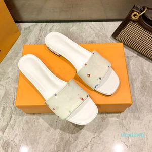 Diseñador de lujo Scuffs Slipper Bonitas sandalias de verano Zapatillas deslizantes de playa Mocasines de punto para mujer Color floral sexy 2022302